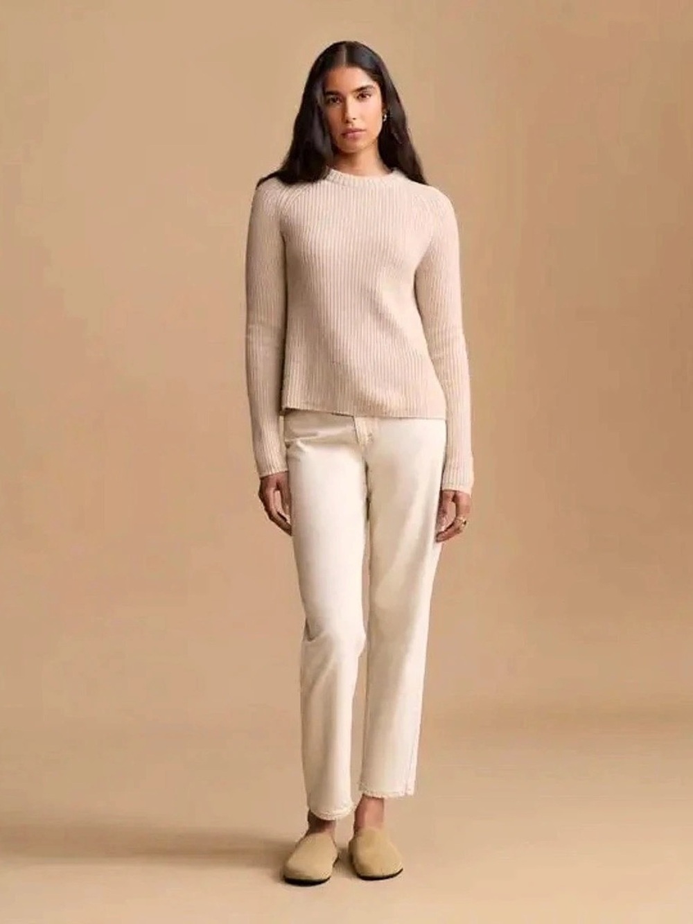 JENNI KAYNE Cashmere Fisherman Sweater - Oatmeal